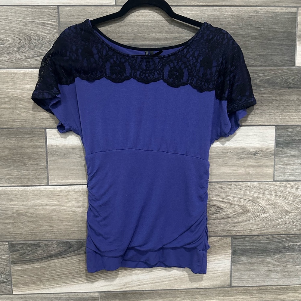Maurices Purple and Black Lace Women's Blouse